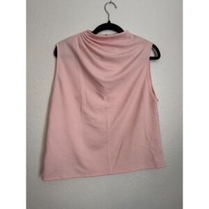 Zara Blouse Top Womens M Pink One Shoulder Draped Detail Stretch Sleeveless